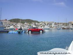 Mini driving on water