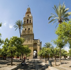 Baroque tower of the Mezquita-Cathedral of Córdoba, built over the former minaret.