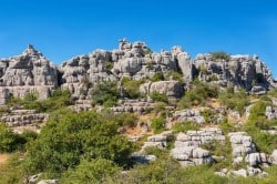 The natural phenomenon of the karst erosion in El Torcal de Antequera, Andalusia, Spain.
