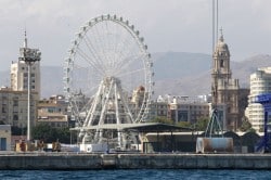 Malaga wheel Mirador Princess in the port of Malaga